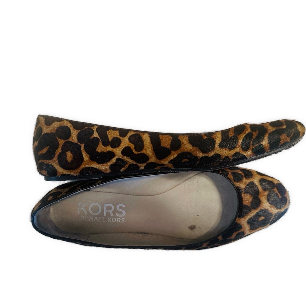 Michael Kors Animal Print Flats Olympia Suntan Hair Calf Ballet Shoes Ballet 8.5 - Picture 6 of 9